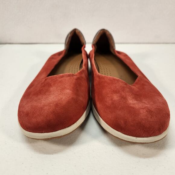 Caslon Bella Leather Suede Ballet Slip-On Flat Preppy Burgundy Women's Size 8.5M - Picture 3 of 13
